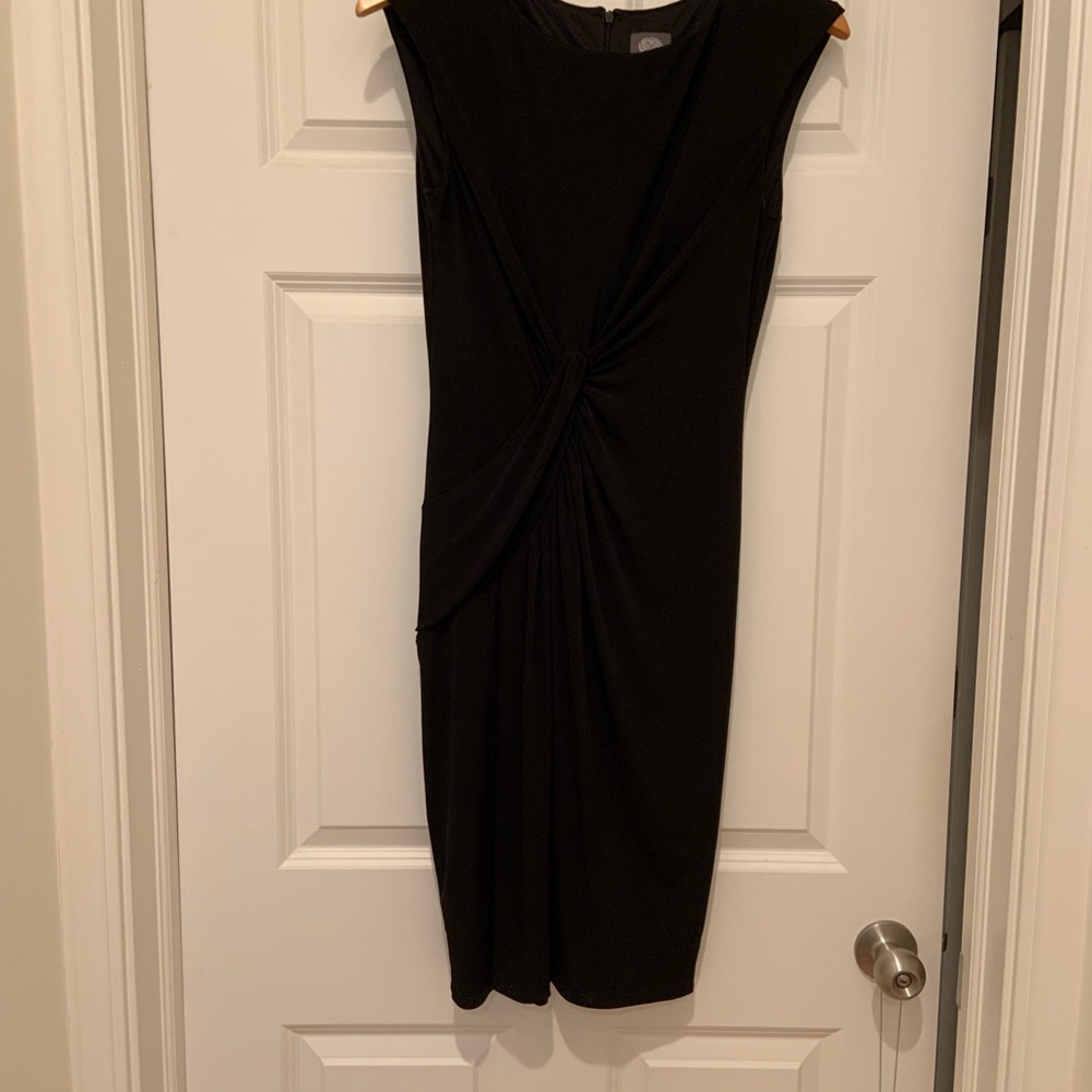 Vince Camuto Black Twist Detail Midi Dress